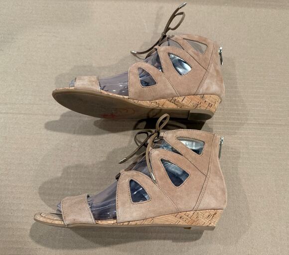 Sam Edelman Shoes - Sam Edelman Suede Dean Caged Gladiator Sandal Womens Size 6.5M Tan